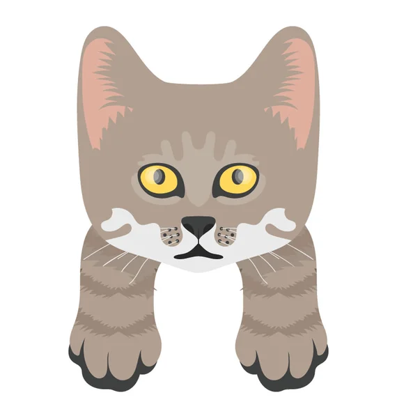 Cat Flat Colored Icon — Stock Vector