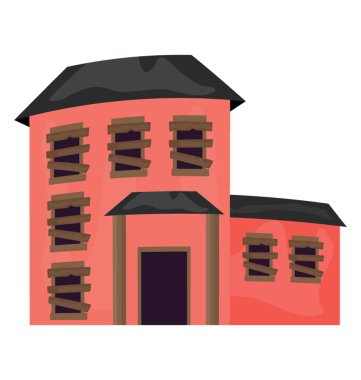 Düz simgesi tasarım bir korku evin