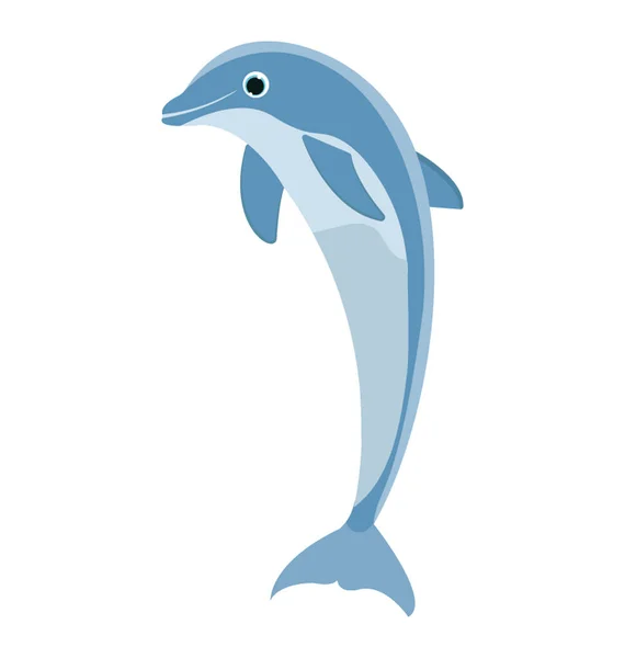 Dolphin Flat Colored Icon — Stock Vector