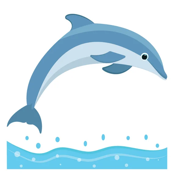 Dolphin Flat Colored Icon — Stock Vector