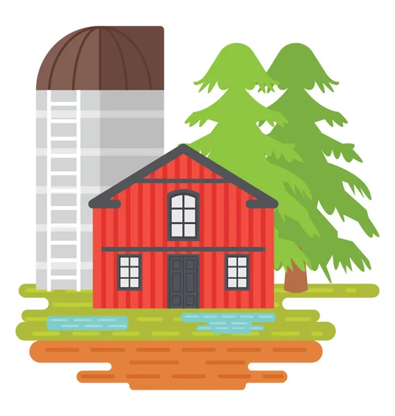Vector Illustration Design Farmhouse — Stock Vector