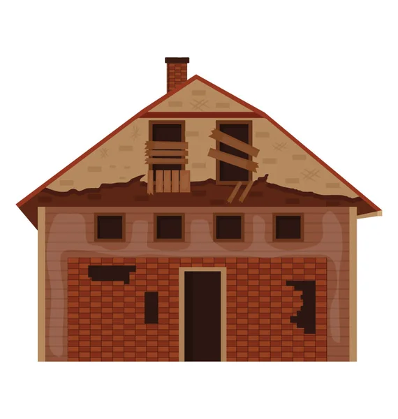 Flat Icon Design Horror House — Stock Vector