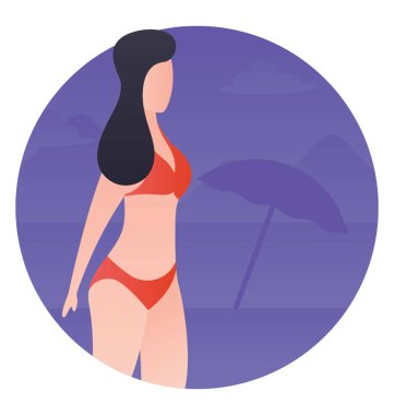 Plaj elbise zevk bir plaj kız 