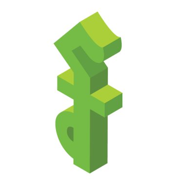 Kamboçya para birimi riel düz vektör belirtisi 