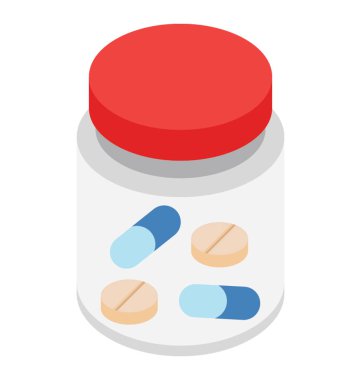 Tablet, ilaç kavanoz ile dolu bir şişe