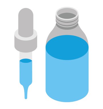 Damlalık gösteren çocuk Tıp Icon şişeyle şurubu