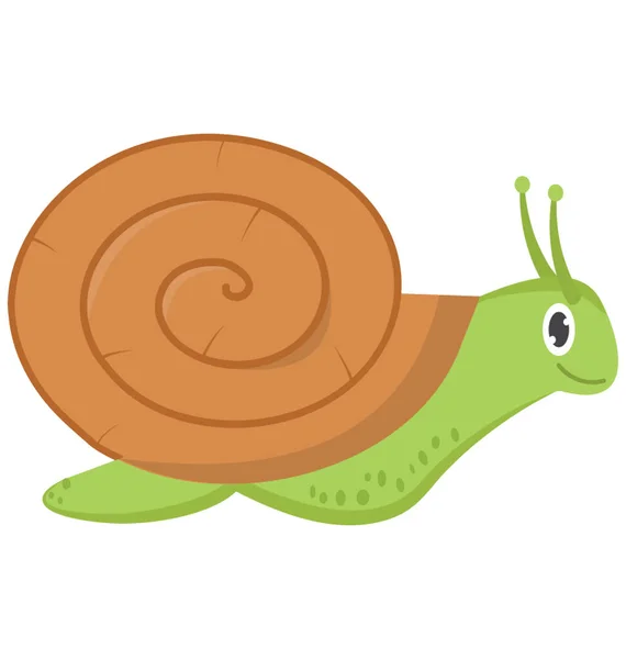 Snail Flat Colored Icon — Stock Vector