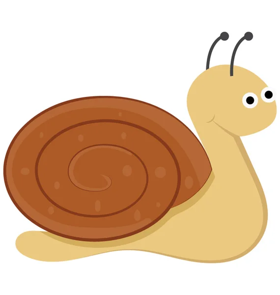 Snail Flat Colored Icon — Stock Vector