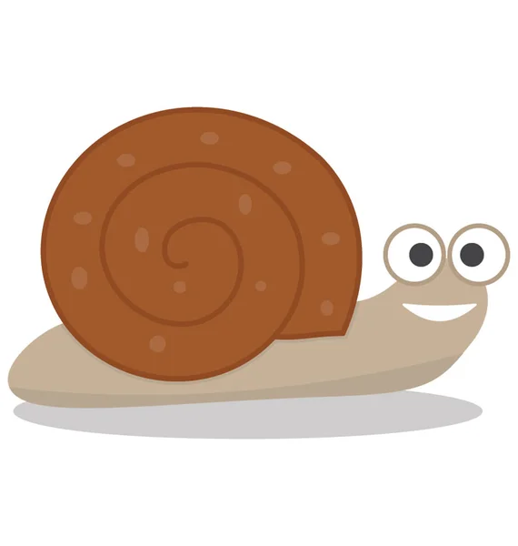 Snail Flat Colored Icon — Stock Vector