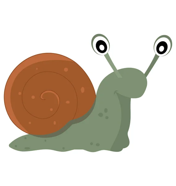 Snail Flat Colored Icon — Stock Vector