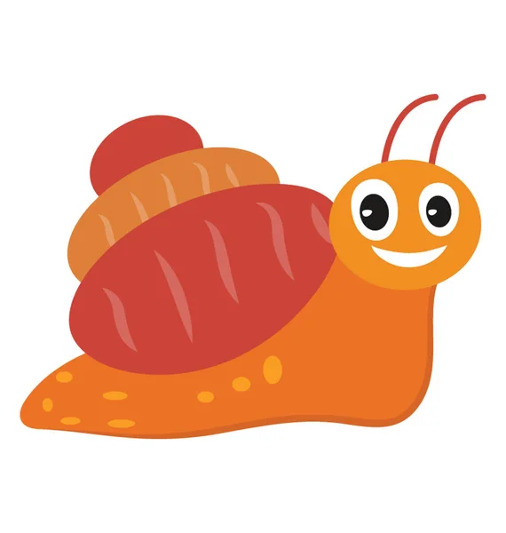 Snail Flat Colored Icon — Stock Vector