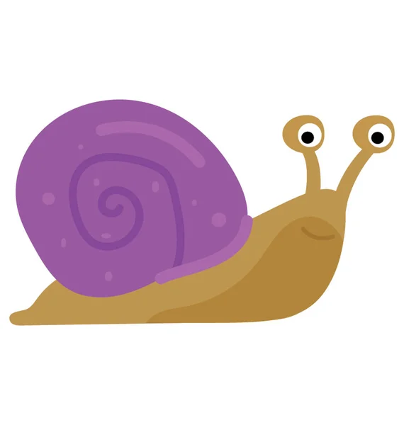 Snail Flat Colored Icon — Stock Vector