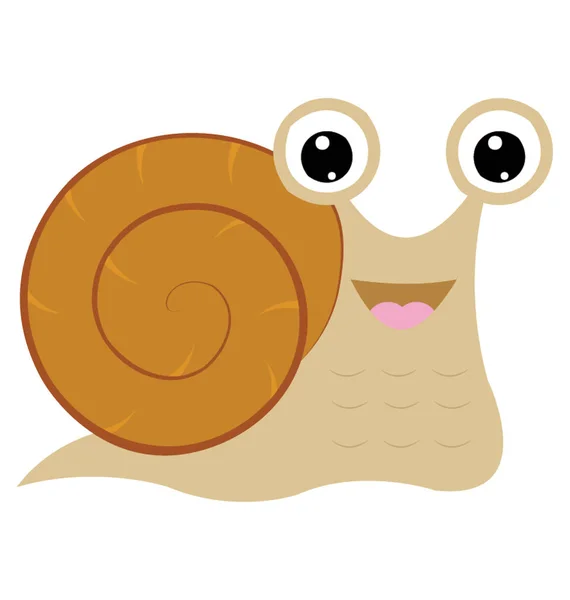 Snail Flat Colored Icon — Stock Vector