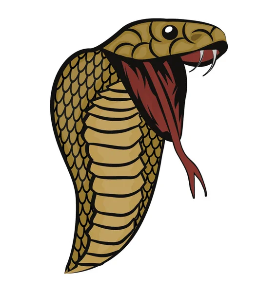 Cobra Venenosa Una Serpiente Peligrosa — Vector de stock