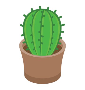 Kaktüs resmeden bir tencerede yabani bir bitki 