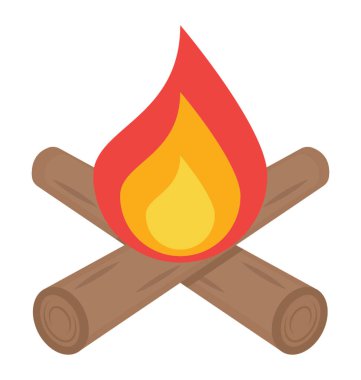 Kamp ateşi ifade eden bir vintage Yangın alev sistemi 