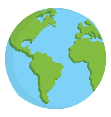 Bir dünya küre gösteren Dünya Haritası 