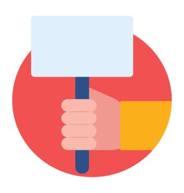 Bir el afişini protestation için 