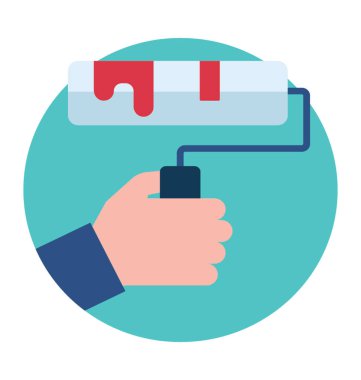 Bir rulo boya duvar boyama için 