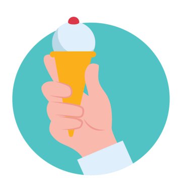 Elinde, dondurma koni 