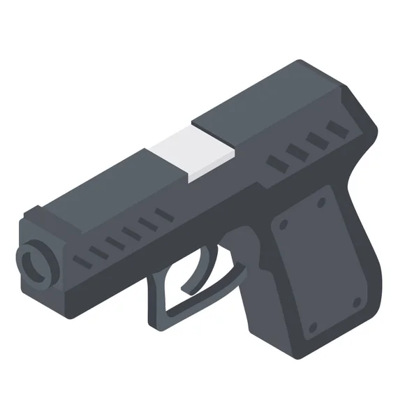 Icône Design Plat Revolver Concept Arme — Image vectorielle
