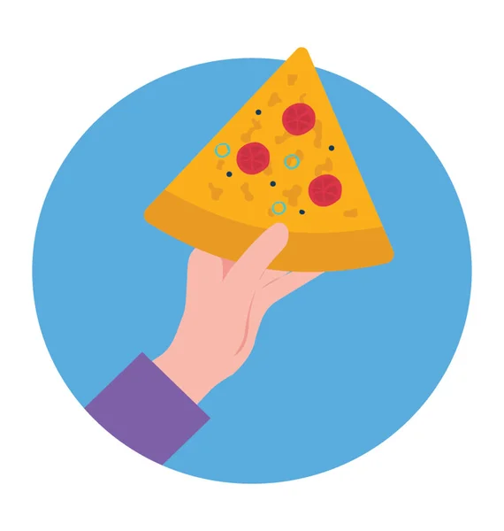 Som Erving Pizza Slice Föreställande Italiensk Mat — Stock vektor