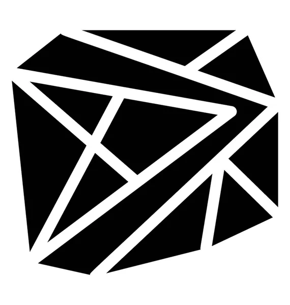 Icono Vector Sólido Diamante — Archivo Imágenes Vectoriales