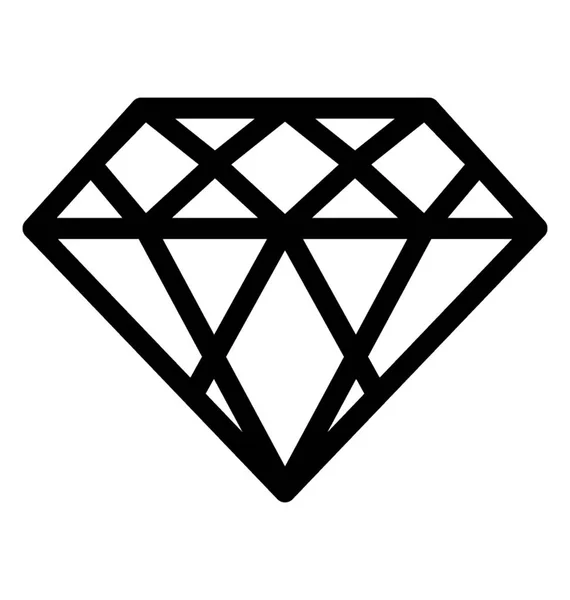 Diamant Vektor Umrisssymbol — Stockvektor