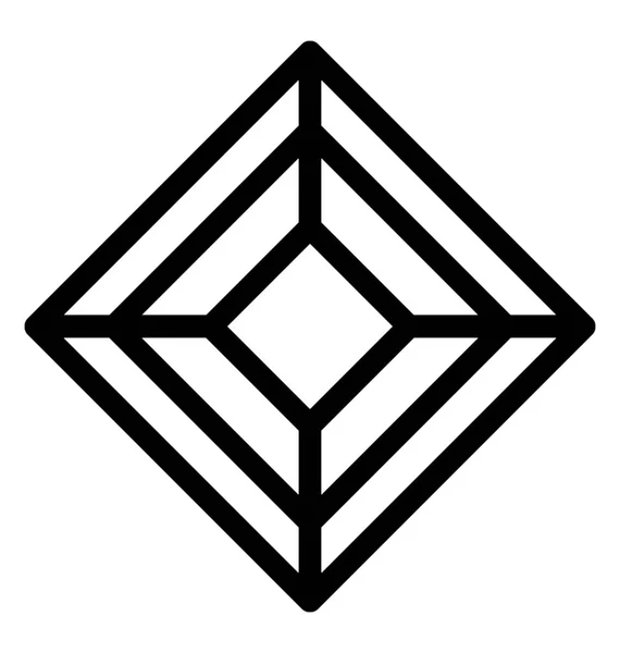 Diamond Vector Outline Icon — Stock Vector