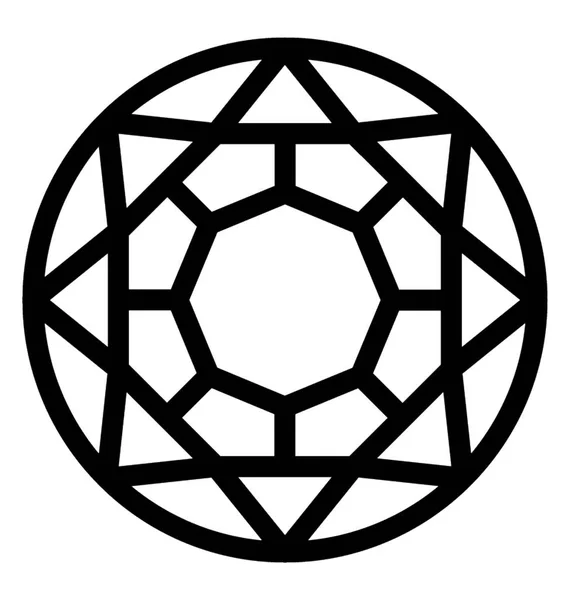 Diamant Vektorlinien Symbol — Stockvektor