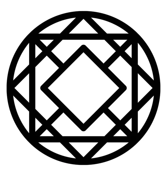 Diamant Vektorlinien Symbol — Stockvektor