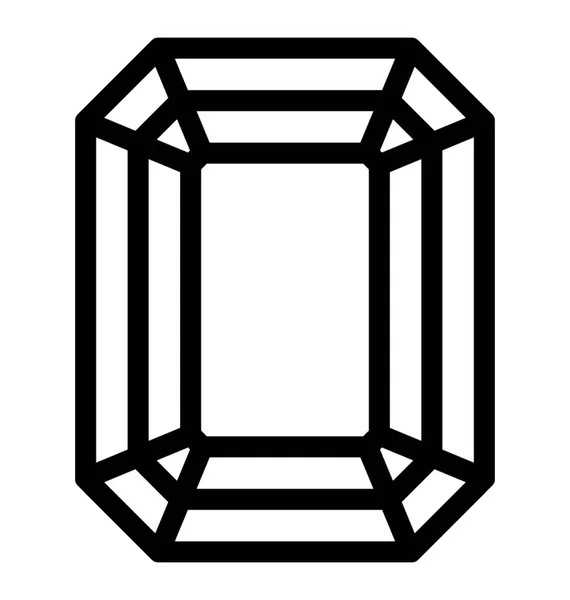 Diamante Vector Línea Icono — Archivo Imágenes Vectoriales