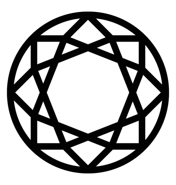 Значок Векторной Линии Алмаза — стоковый вектор