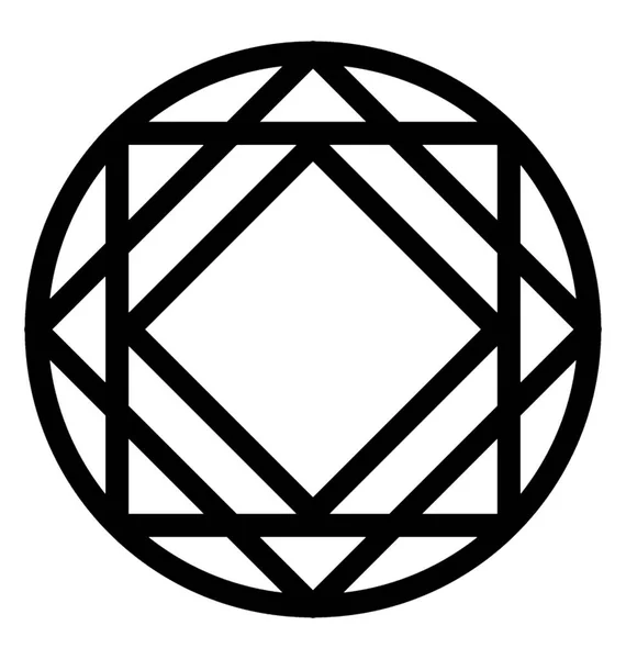 Diamant Vektorlinien Symbol — Stockvektor