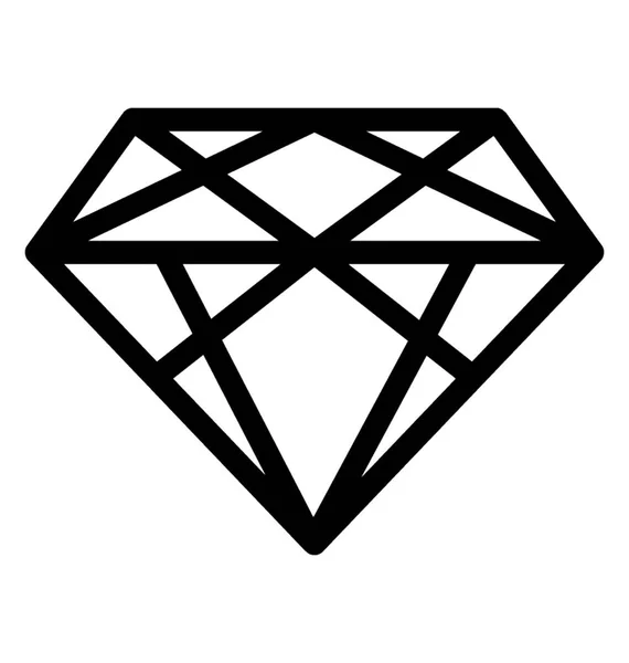 Diamant Vektor Linje Ikon — Stock vektor