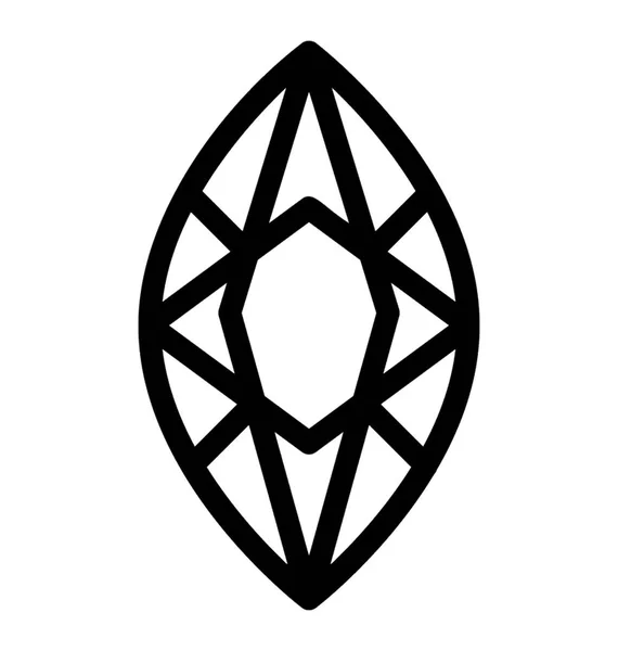 Diamant Vektorlinien Symbol — Stockvektor