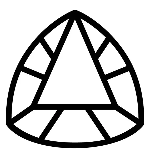 Icône Ligne Vectorielle Diamant — Image vectorielle
