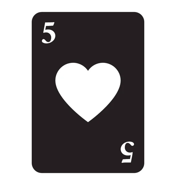 Hart Een Kaart Van Poker Kaart — Stockvector