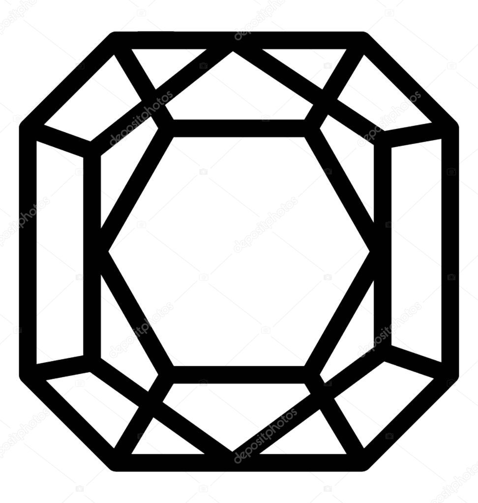 Diamond Vector Line Icon