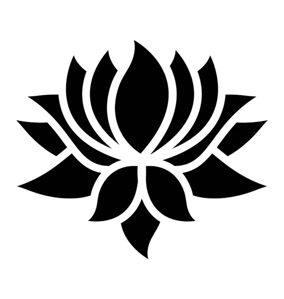Lotus Flower Vector Icon — Stock Vector