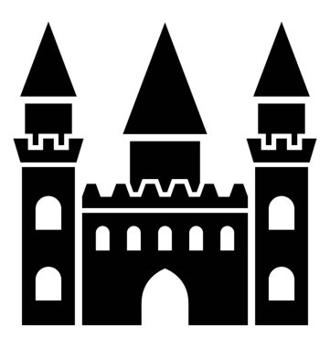 İki kule ve büyük bina, royal residence ile royal castle, 