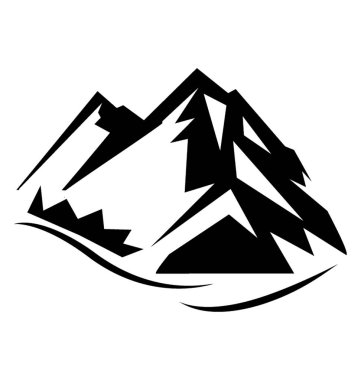 Dağ katı vektör simgesi 
