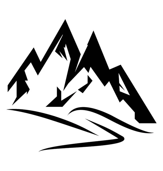 Ikon Vektor Solid Pegunungan - Stok Vektor
