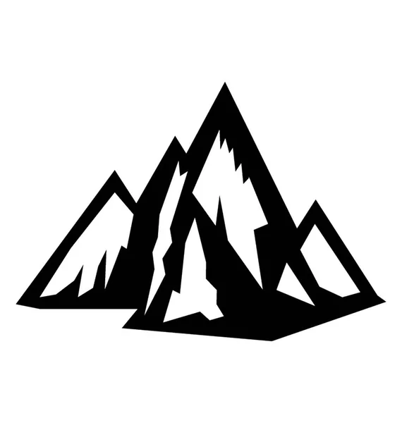 Icono Vectores Sólidos Montaña — Archivo Imágenes Vectoriales