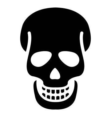 beyaz arkaplanda kafatası simgesi