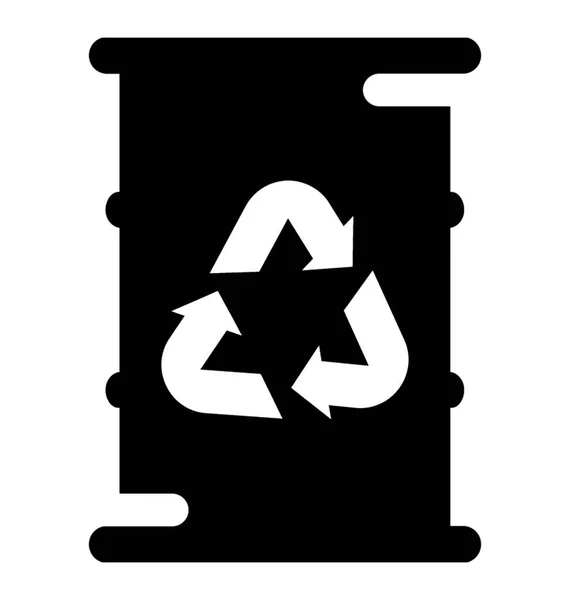 Trommeltje Met Recycle Teken Recycling Pictogram — Stockvector