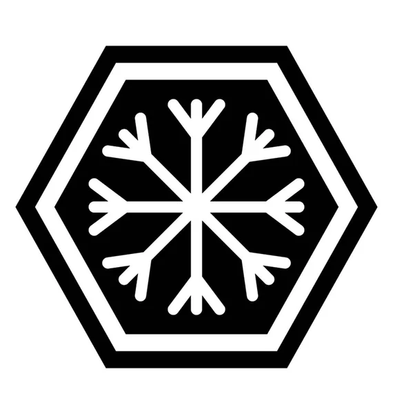 Snöflinga Ikon Design Symboliserar Extrem Kyla — Stock vektor
