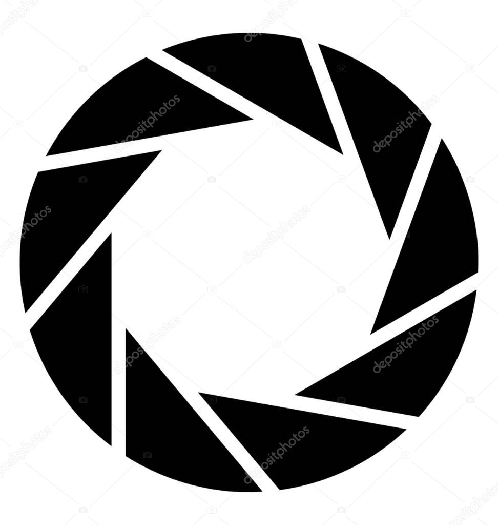 Solid vector icon of shutter