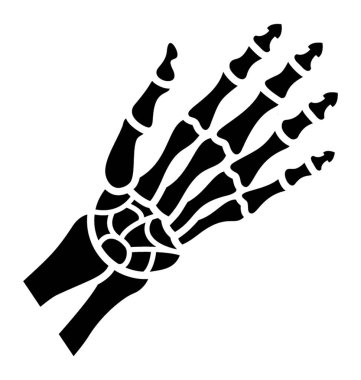 İskelet el katı vektör simgesi