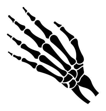 İskelet el katı vektör simgesi